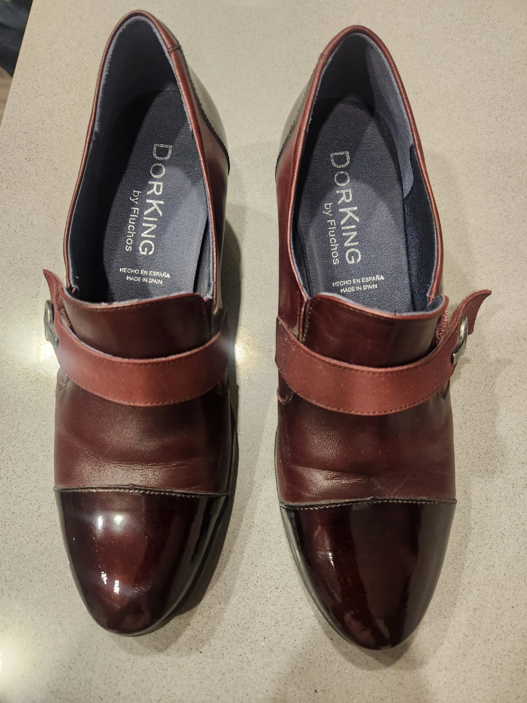 Dorking by Fluchos Maroon Leather Heels