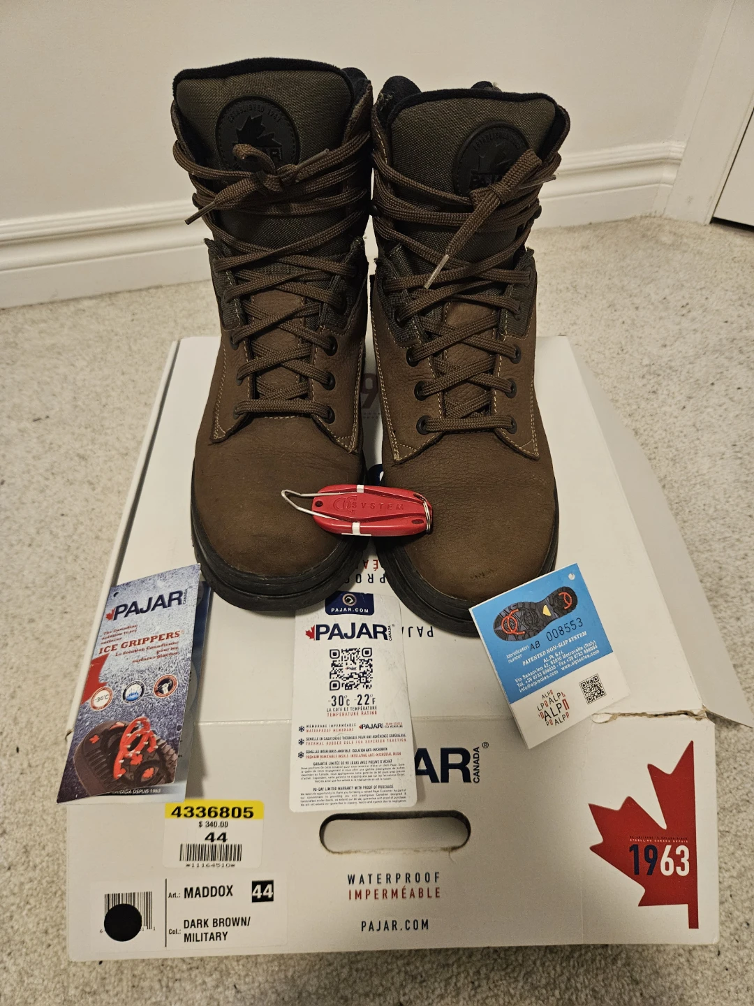 Men’s Pajar Canada Winter Boots with Flip Ice Grips
