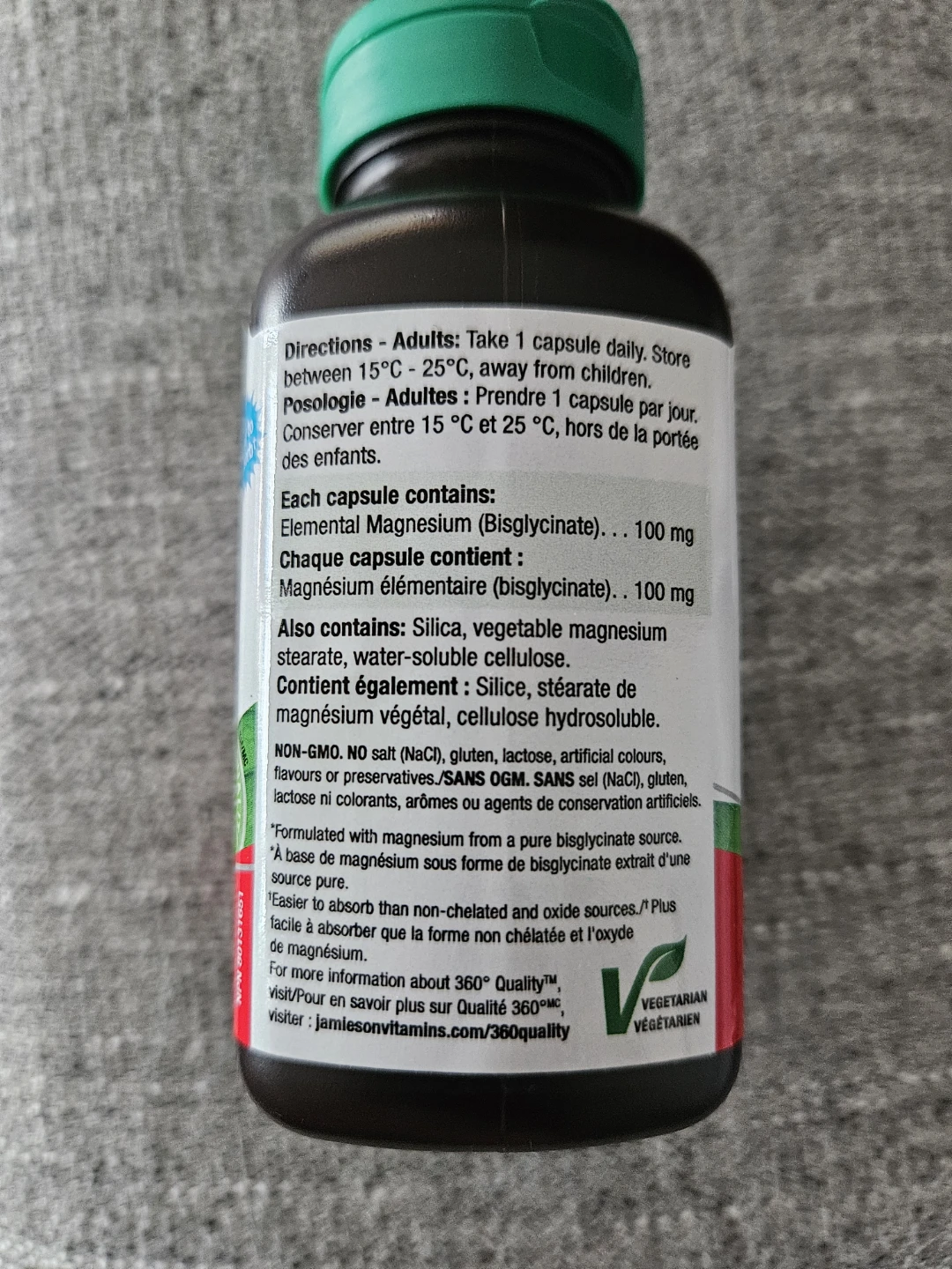 Jamieson Magnesium Bisglycinate 100mg - 70 capsules SEALED - photo 2