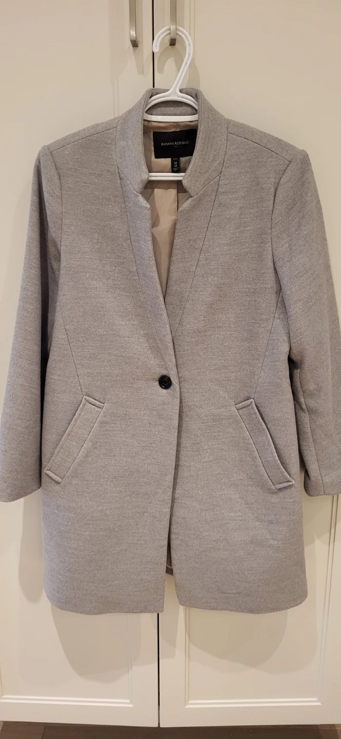 Banana Republic Petite Medium Grey Coat