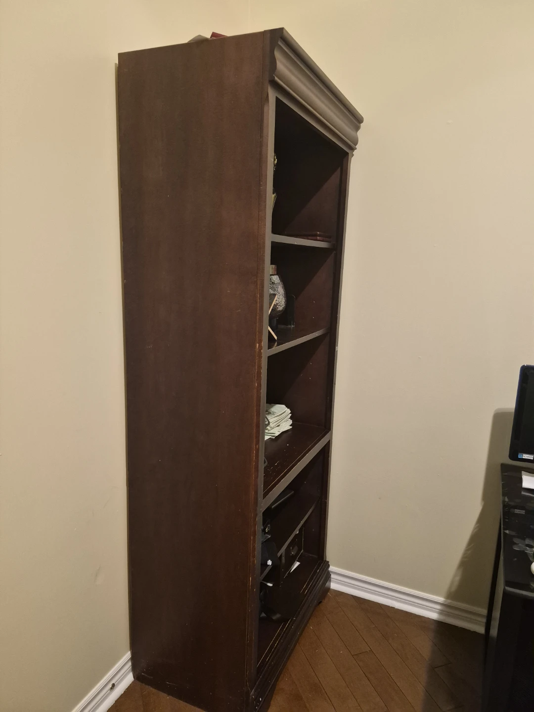 Solid Dark Wood 5-Shelf Bookcase - 31"W x 18"D x 72" Bookshelf - photo 5