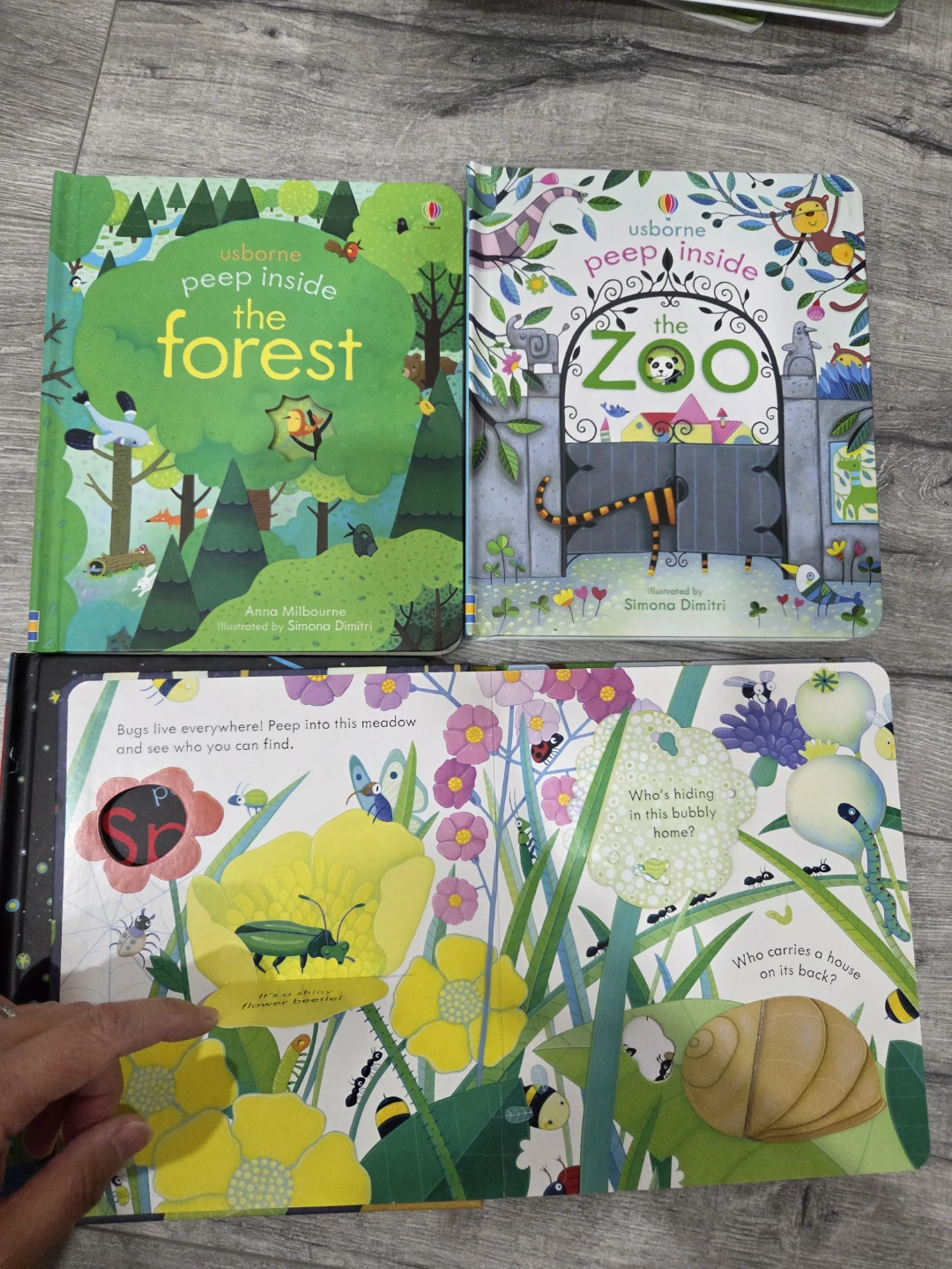Set of 4 Usborne Peep Inside Board Books - photo 2