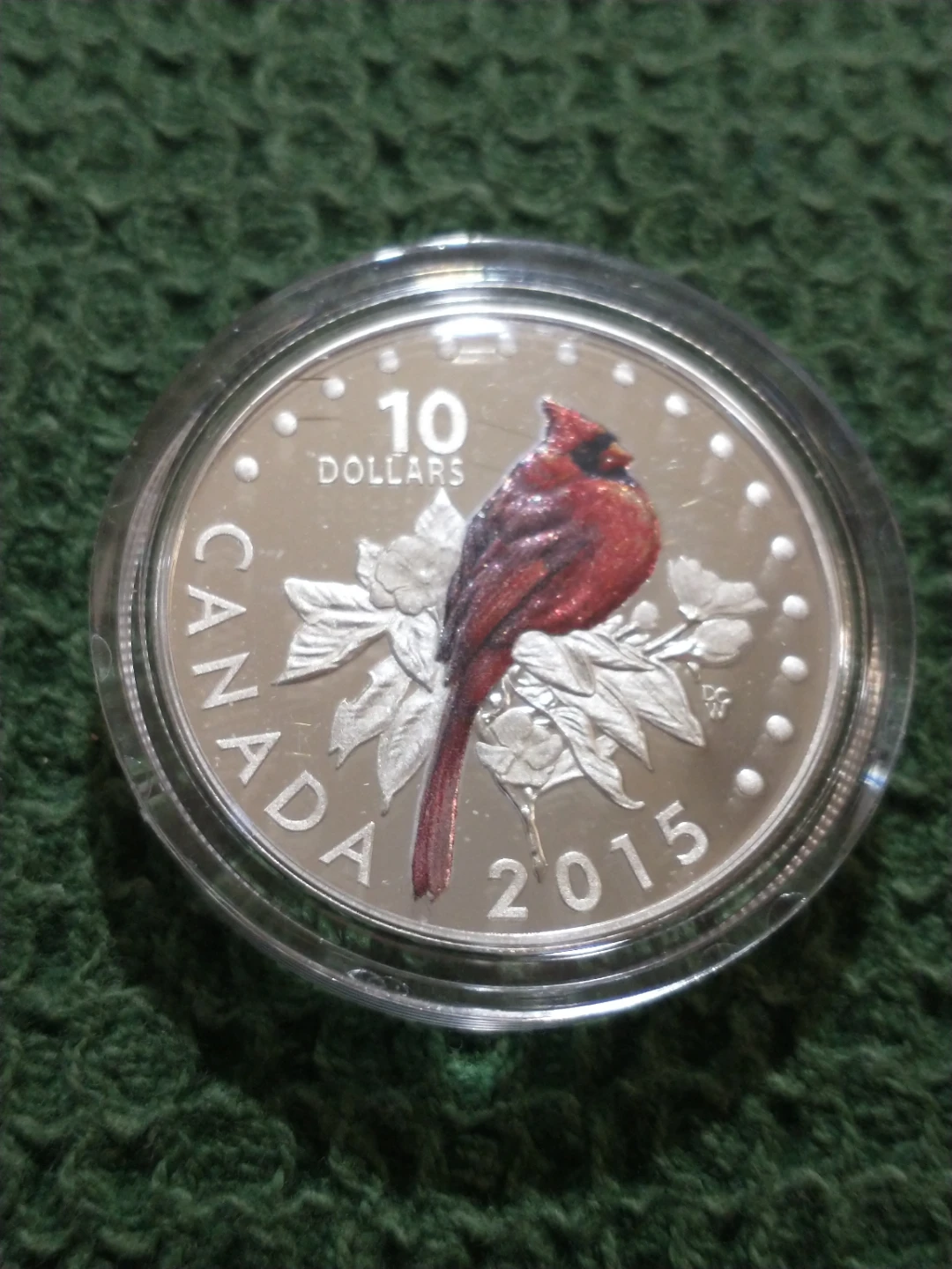 2015 Canada 10 Dollars Fine Silver Coin Cardinal KM #1888