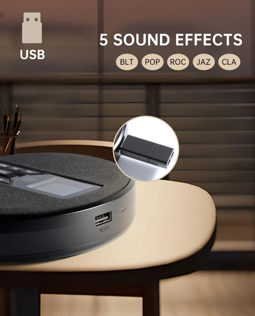 Portable CD Player with Speakers, Rechargeable CD Player for ... - photo 2