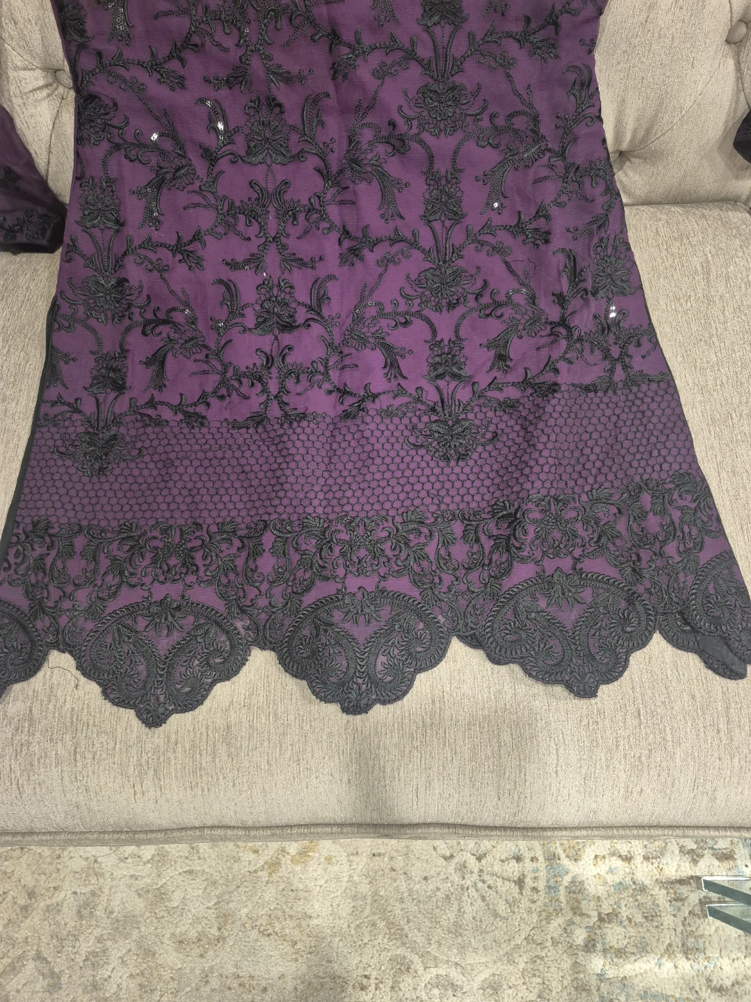 Purple Embroidered Pakistani Suit - photo 3
