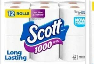 Scott 1000 Toilet Paper 4 Rolls
