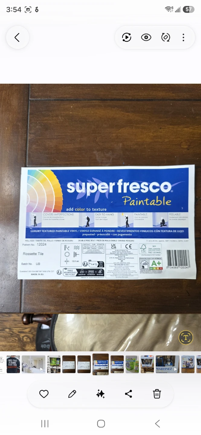 Superfresco Paintable Vinyl Wallpaper - Rosette Tile - photo 5