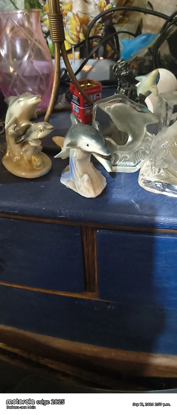 Set of 7 Assorted Dolphin Figurines
