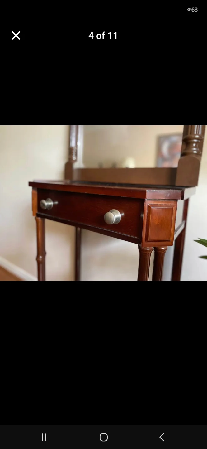 Wooden Table + Hanging Mirror - photo 4