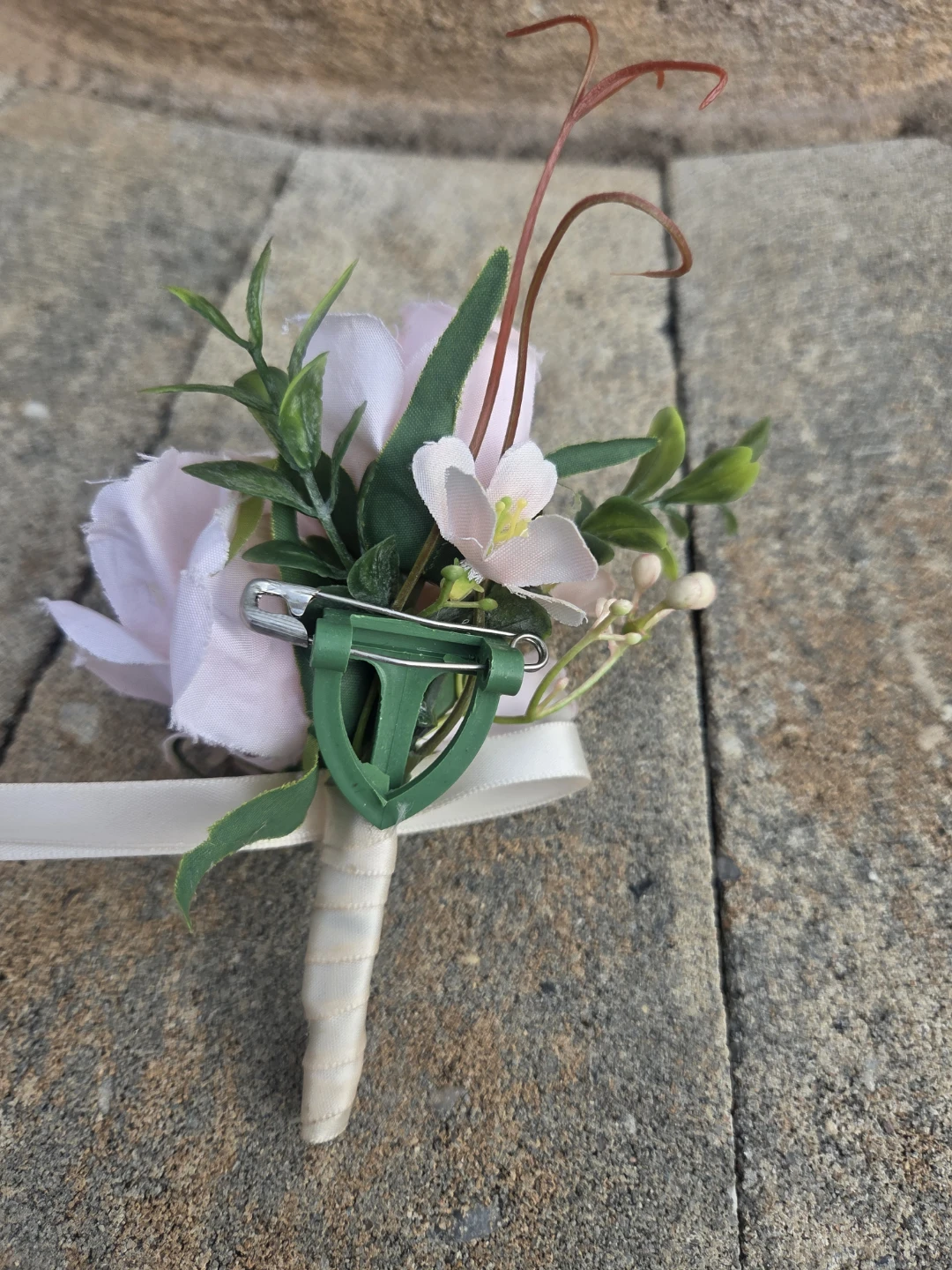 Artificial Pink Rose Boutonniere - photo 2
