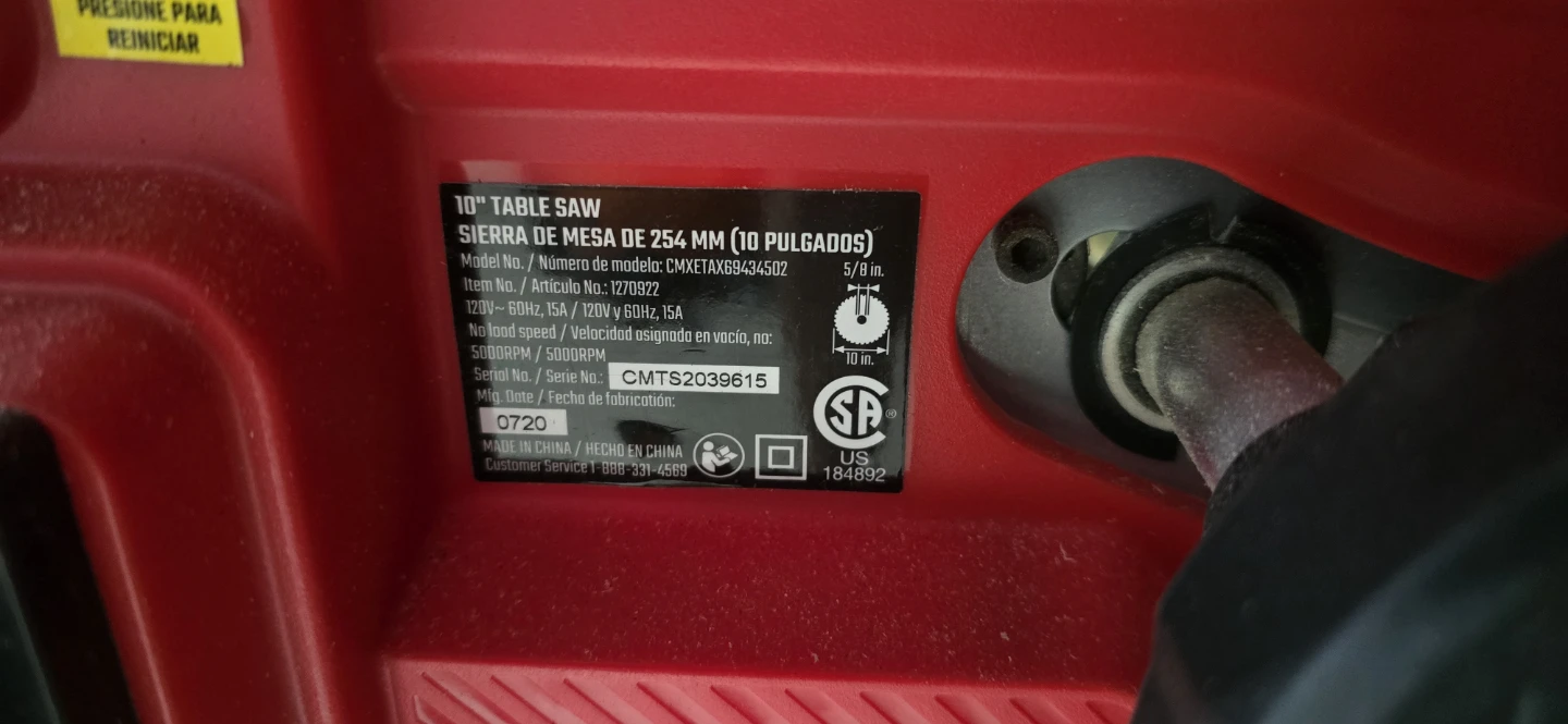 Craftsman 10-Inch Table Saw - photo 2