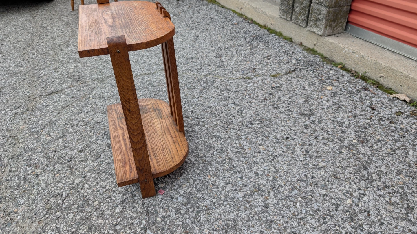 Vintage Oak Wood Hallway Stand - photo 4