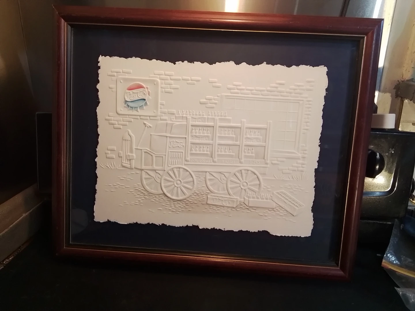 Rare 1981 Vintage PEPSI-COLA Cast Paper Sculpture by Greg Kensit