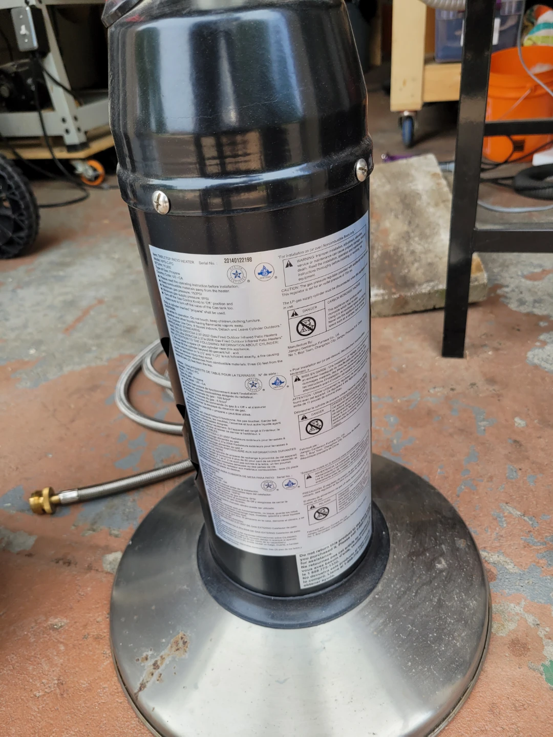 Tabletop Patio Heater with 11lb Flame King Propane Cylinder - photo 4