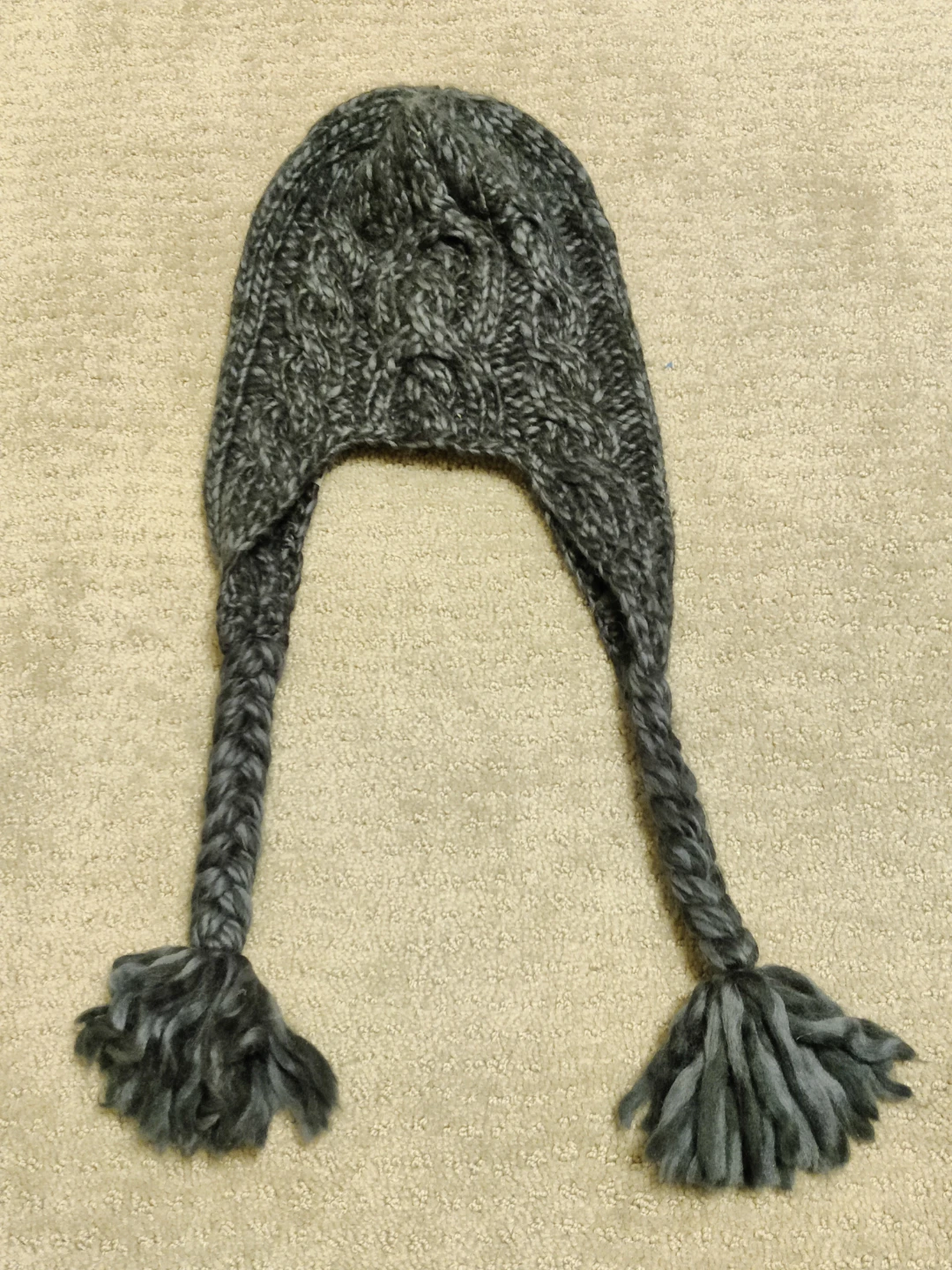 Women North Face Winter Knit Toque Hat Earflap Cable Braids - photo 4
