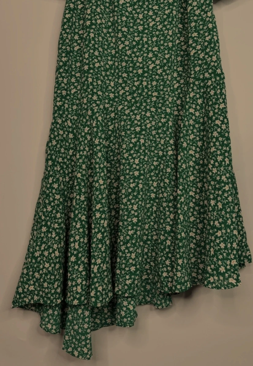 Commense Green long sleeve dress floral Medium - photo 3