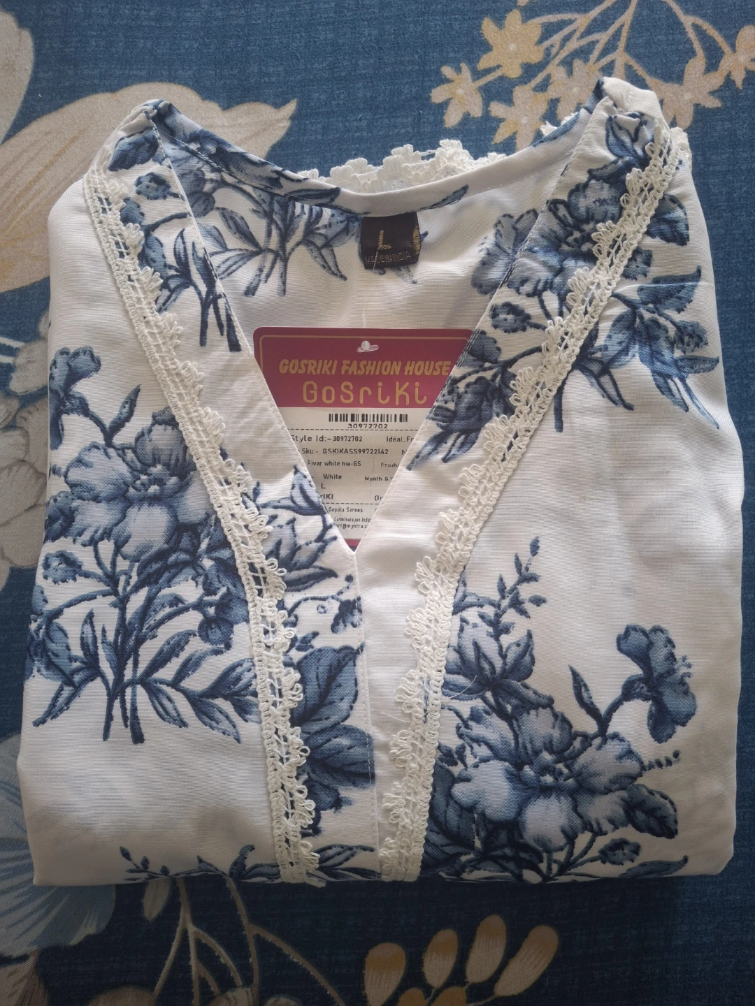GoSriKi White Floral Print Kurta Set 🏈 - photo 2