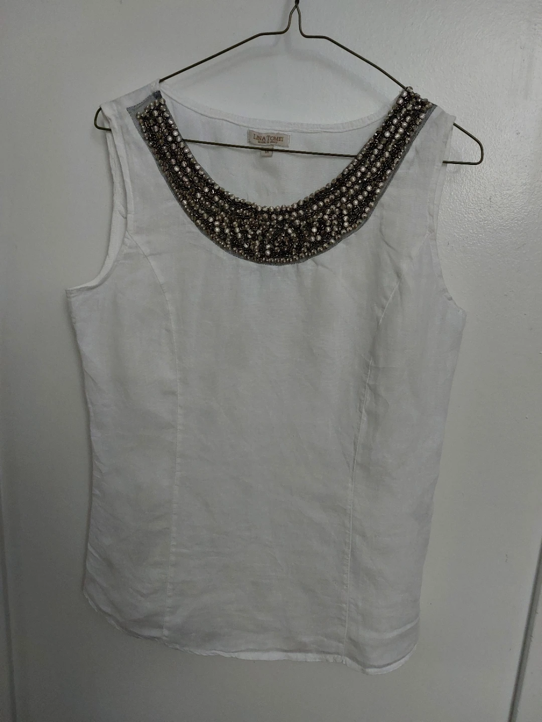 Lina Tomei Sleeveless Beaded Top