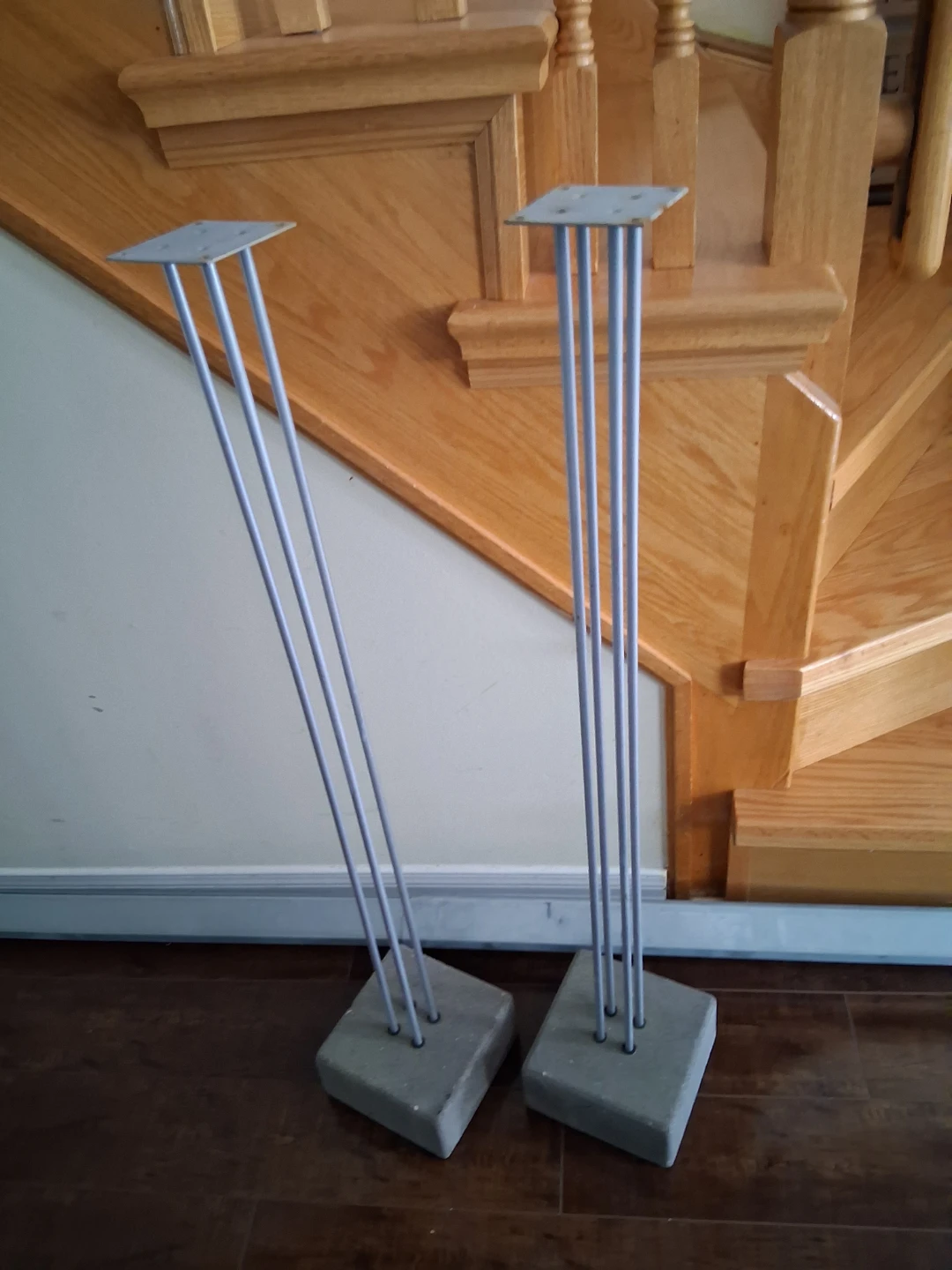 Pair of Tall Metal Speaker Stands