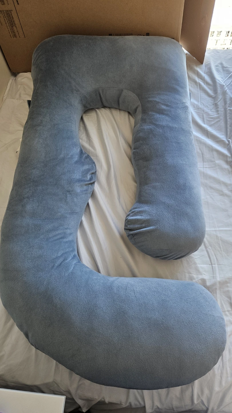 Blue C-Shaped Pregnancy Pillow