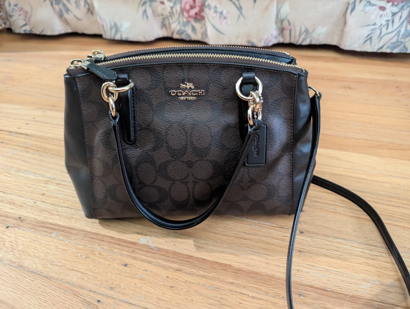 Coach Signature Print Handbag