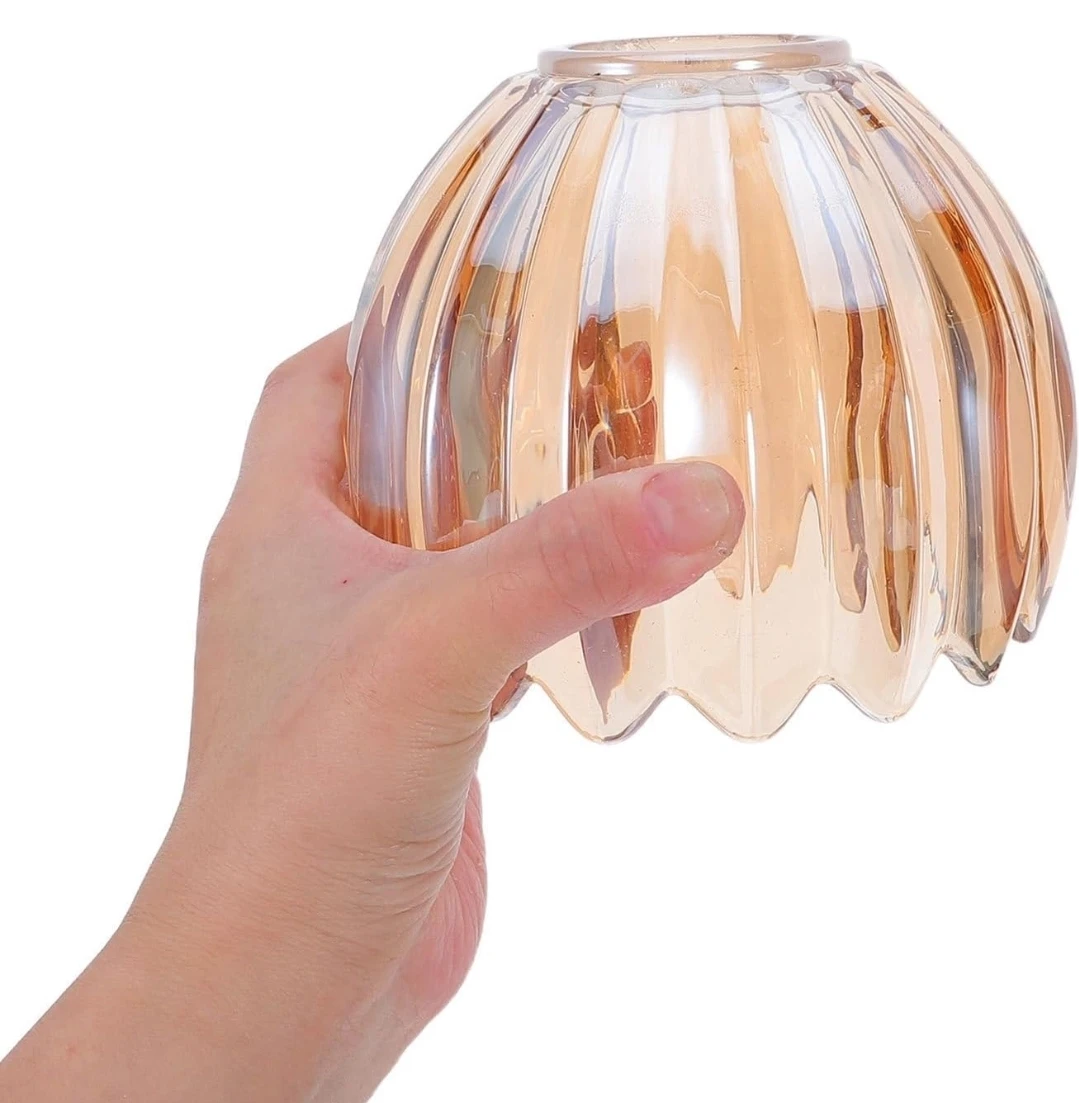 2pcs Amber Tulip Glass Replacement Lamp Shades - photo 5
