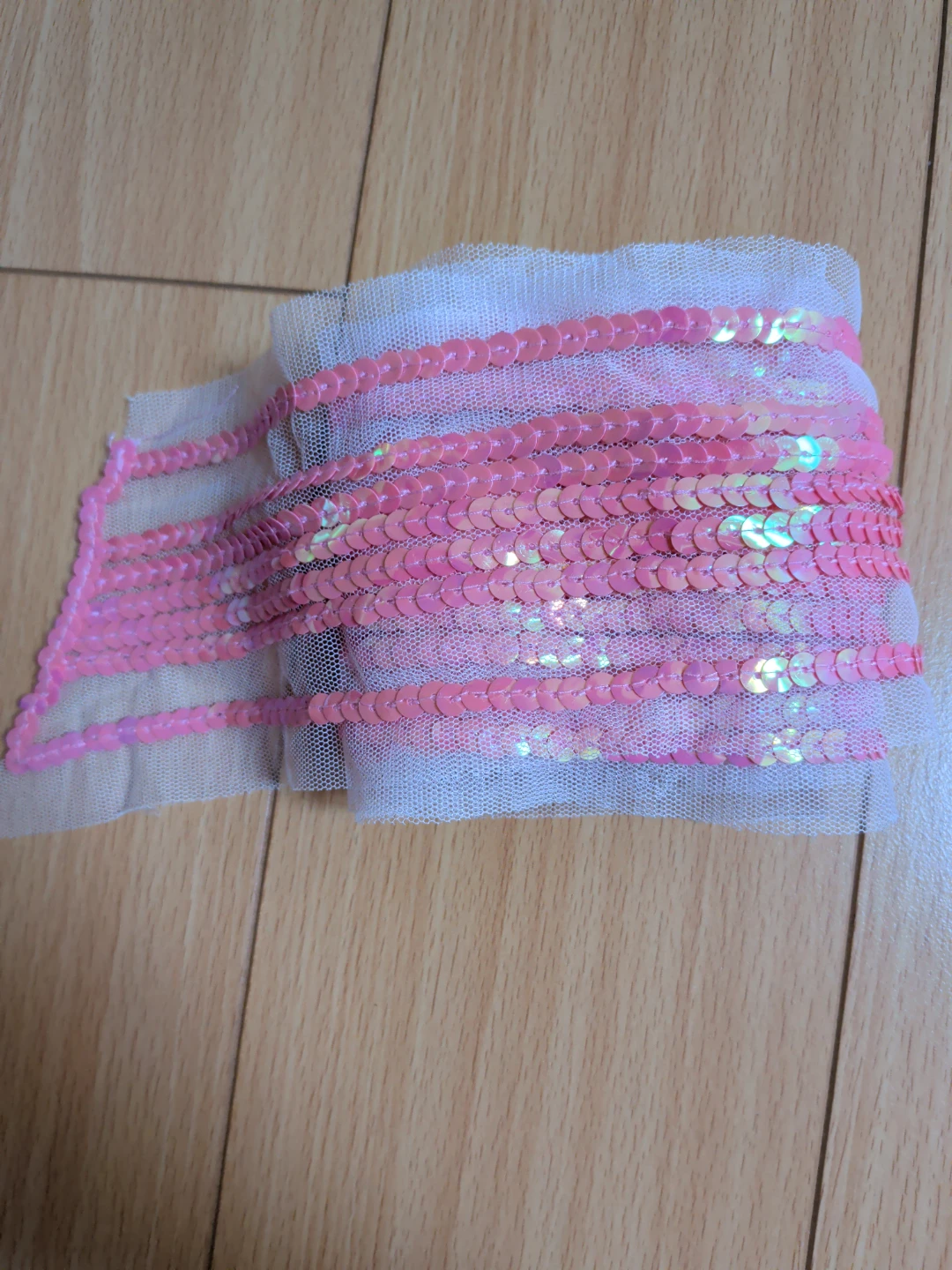 Pink Sequin Mesh Trim