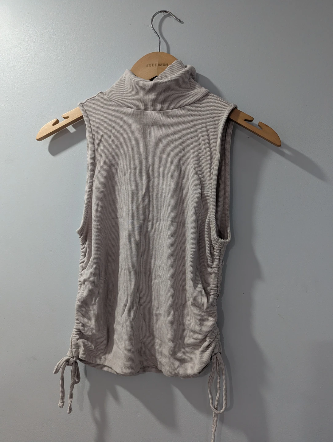 Joe Fresh Ribbed Mock Neck Tank Top with Drawstrings