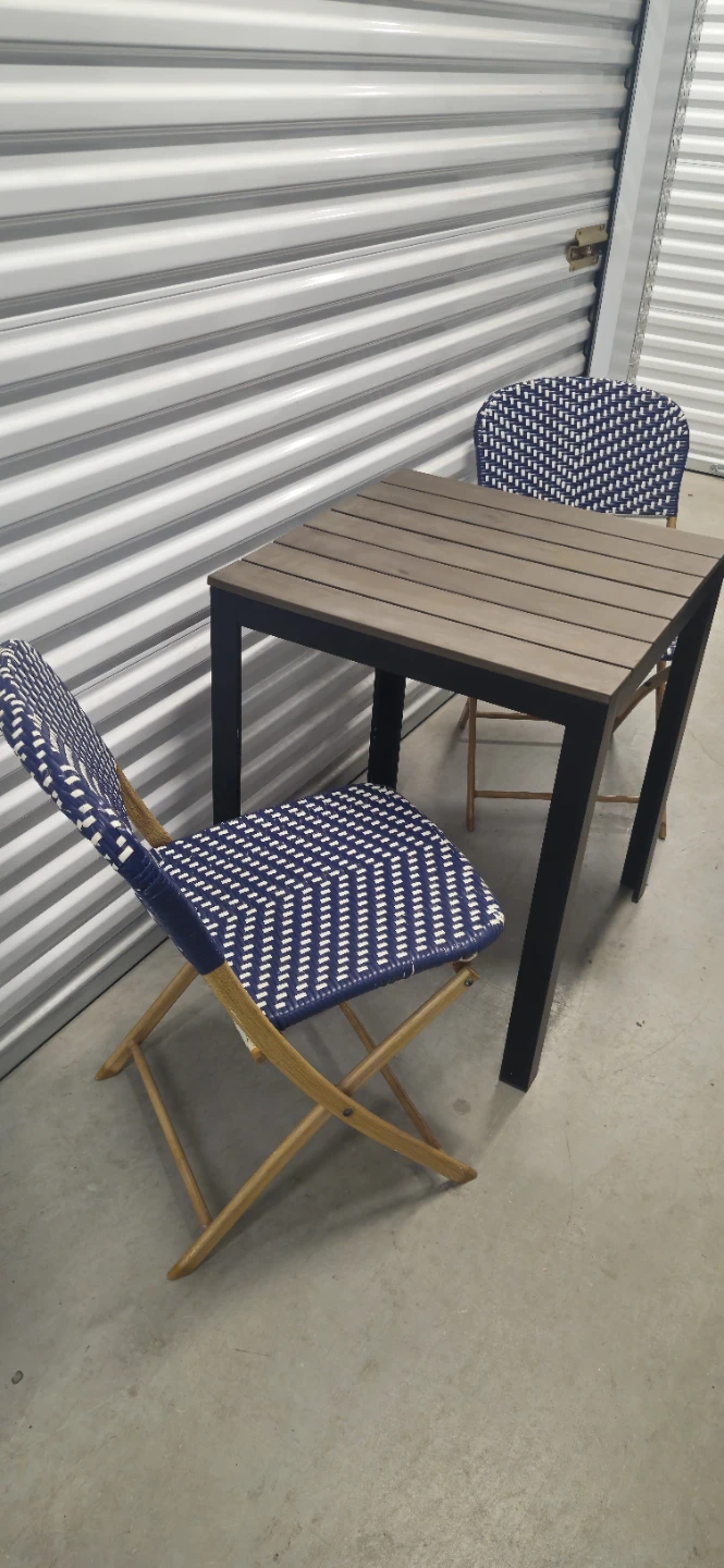 Aluminum fram Folding Bistro Chairs with table - photo 2