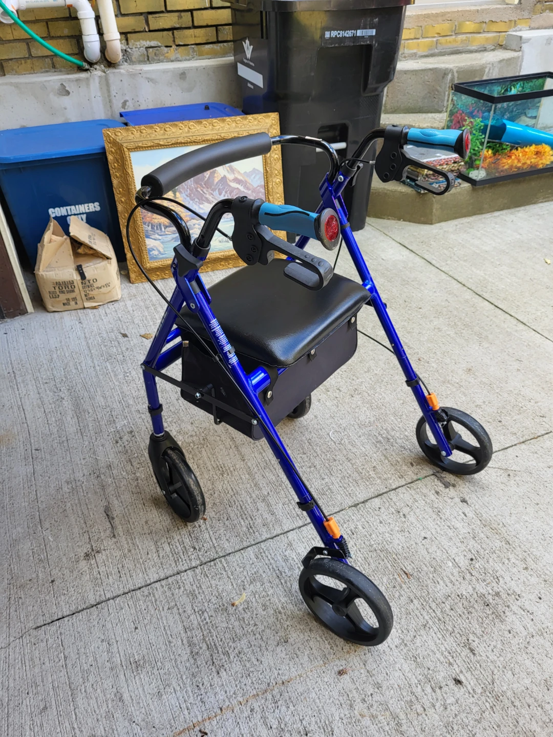 Elite Blue Four-Wheeled Rollator Walker - photo 2