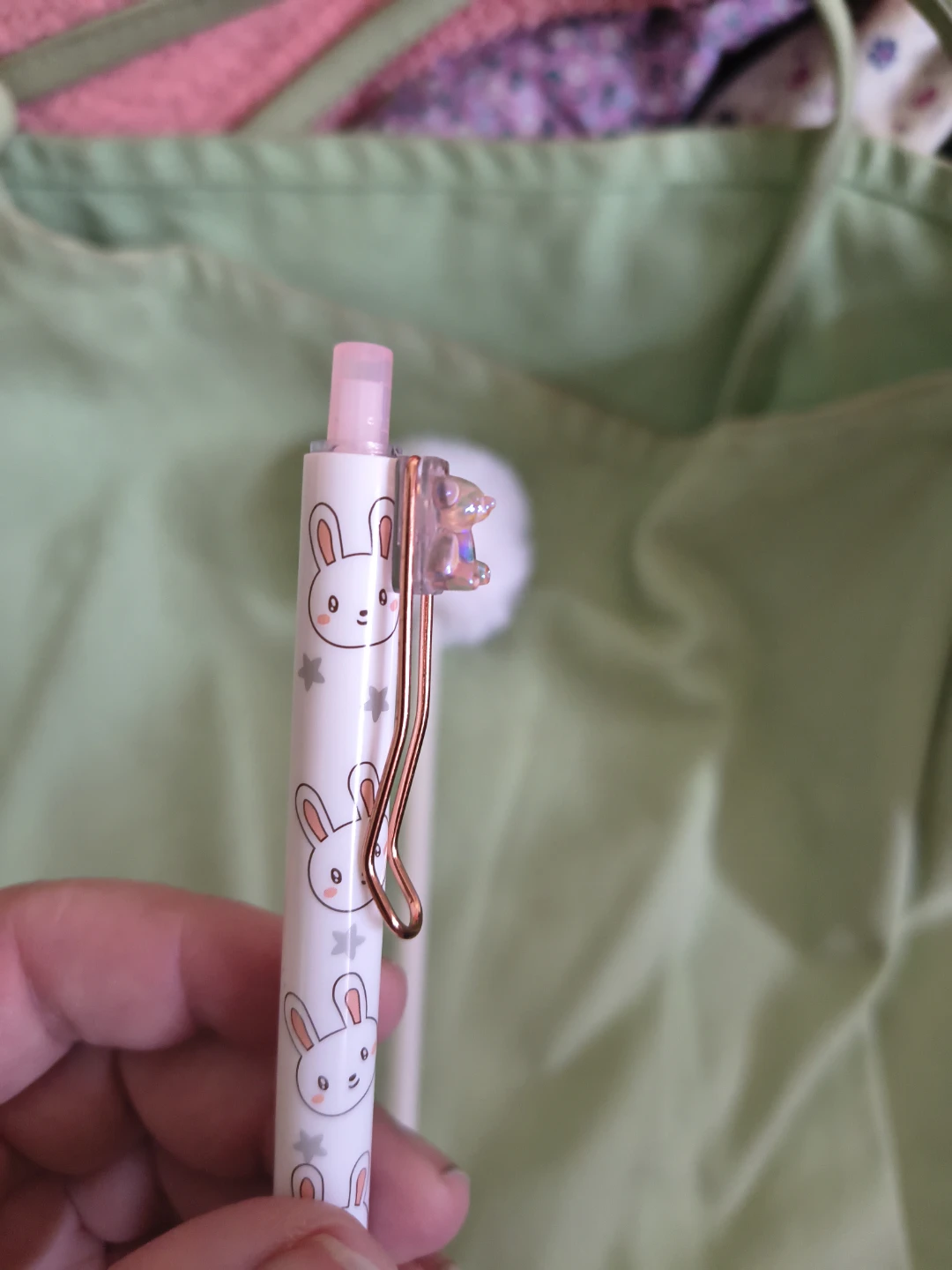 Cute Bunny Pens with bunny tail Topper - photo 3