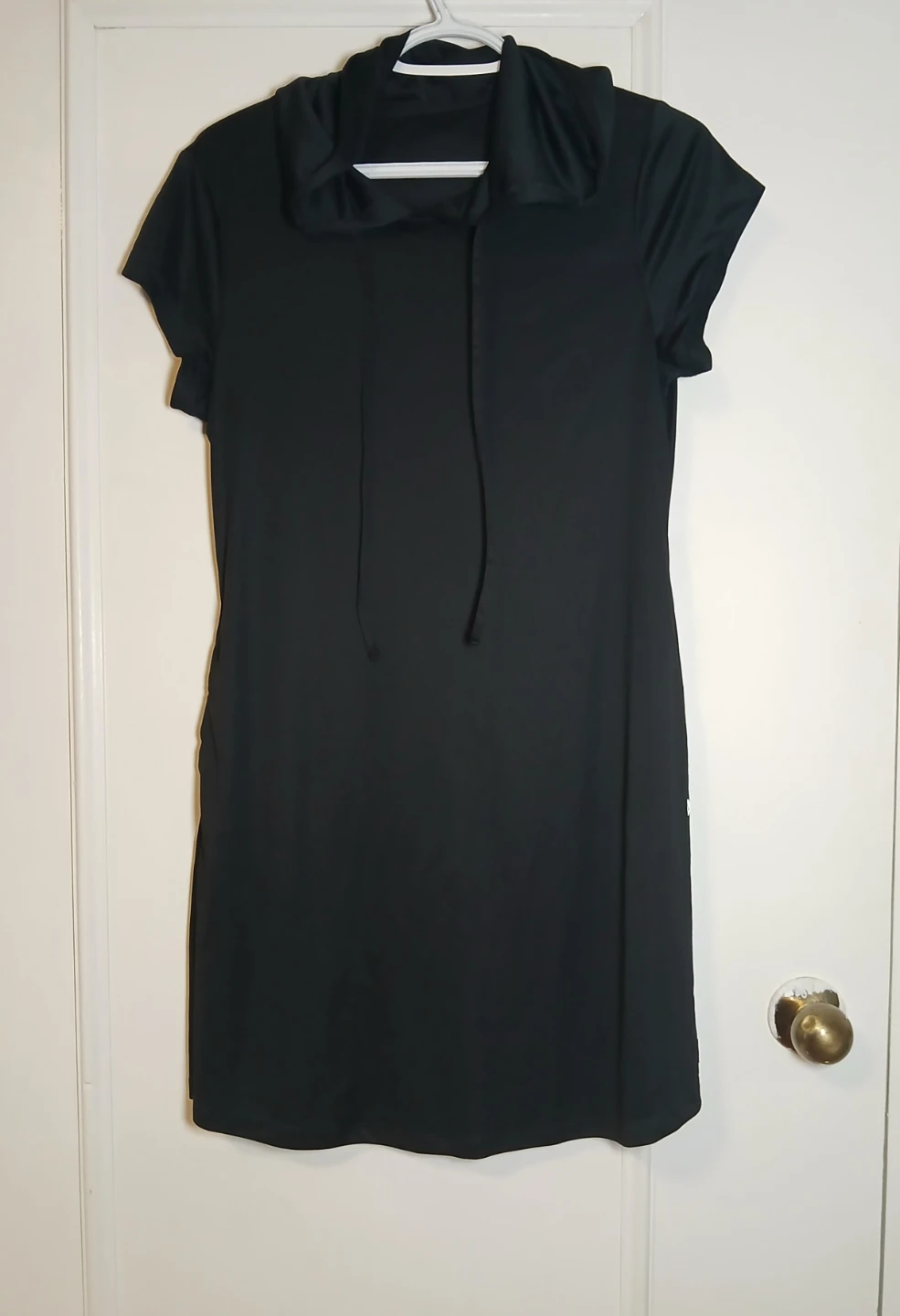 Women Large Baleaf Black Hoodie Dress