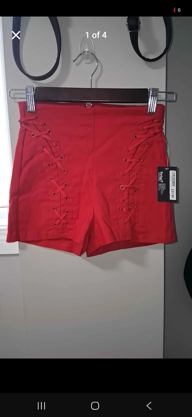 Spirit Red Lace-Up Shorts
