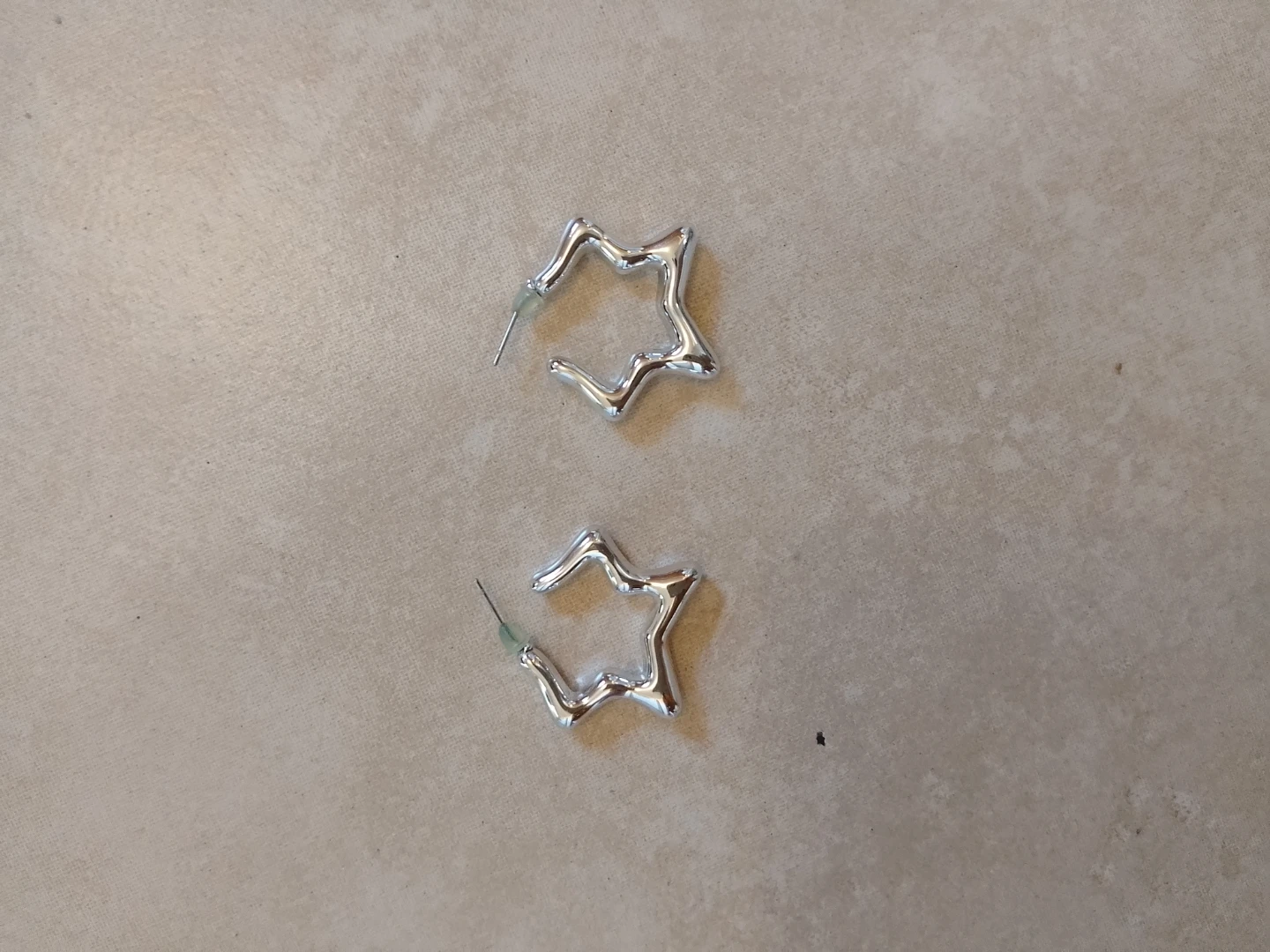 New Silver-Tone Star Hoop Earrings - photo 3