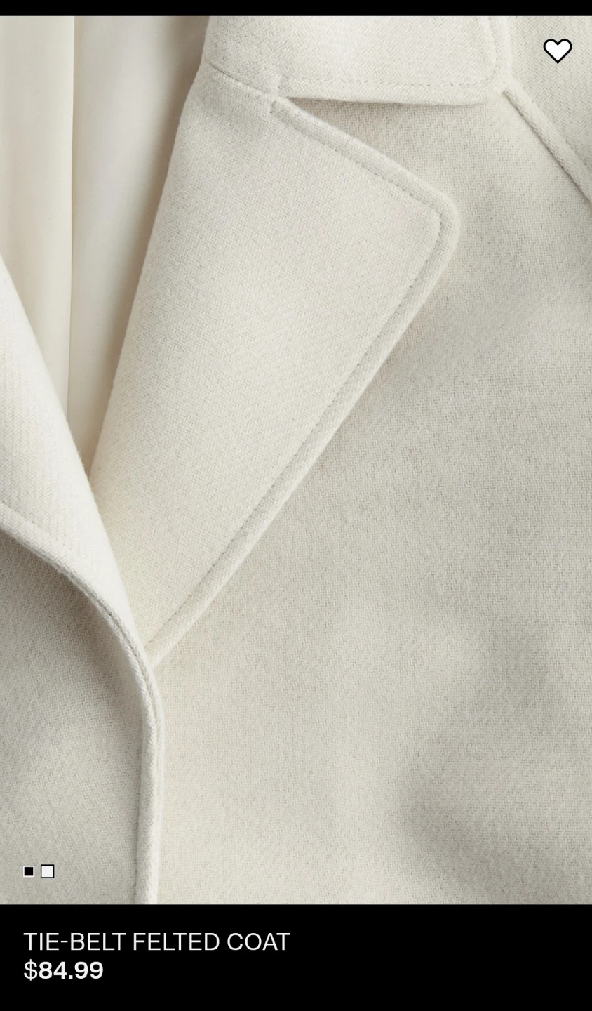 New H&M Divided Tie-Belt Felted Coat - photo 2