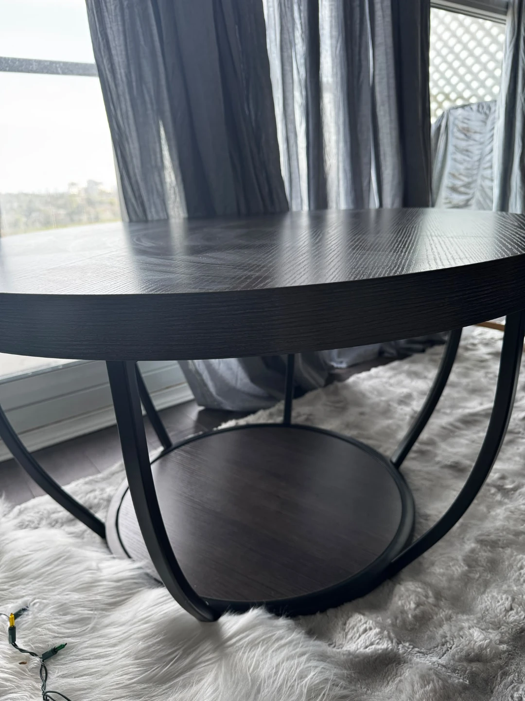 Dark Wood Round Coffee Table - photo 2