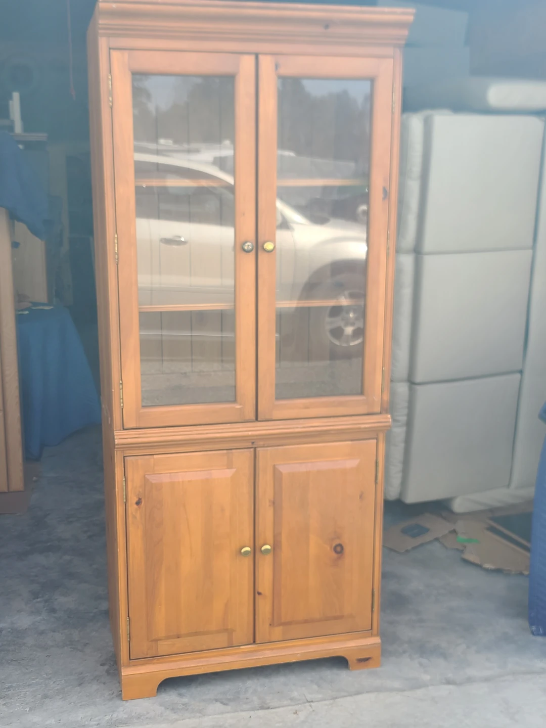Solid Pine Curio Display Cabinet