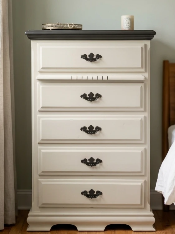 Five-Drawer Cream Dresser