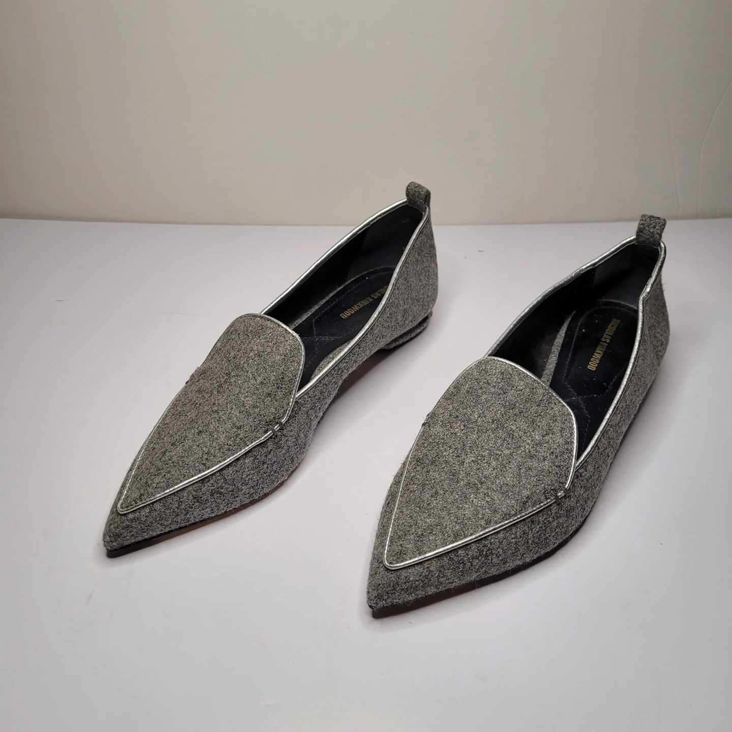 Nicholas Kirkwood Grey Wool Flats Size 38 - photo 2