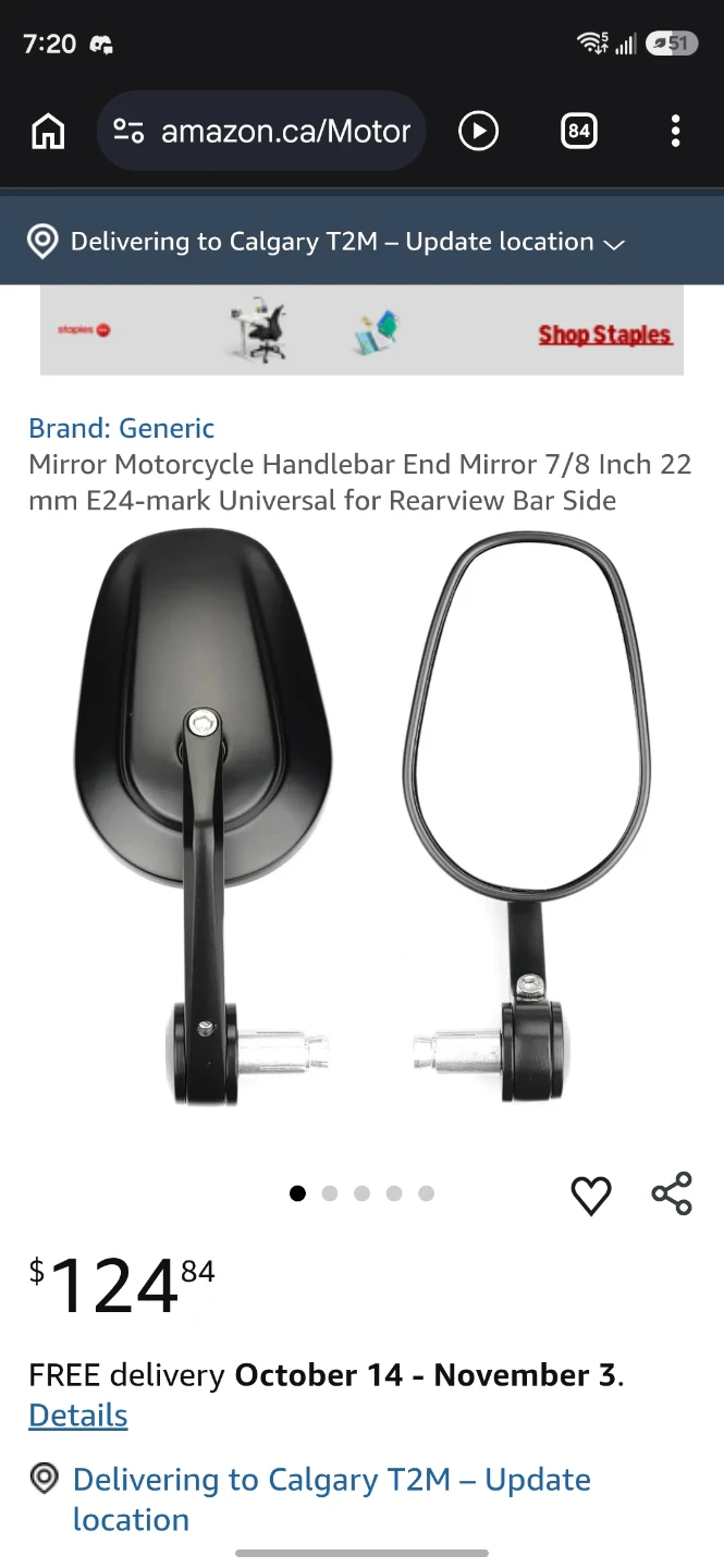 Mirror 7/8 Inch 22 mm E24-mark Universal - photo 4