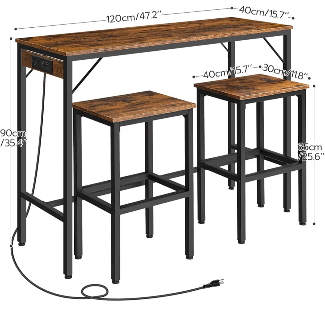 Pub style table with stools - photo 2