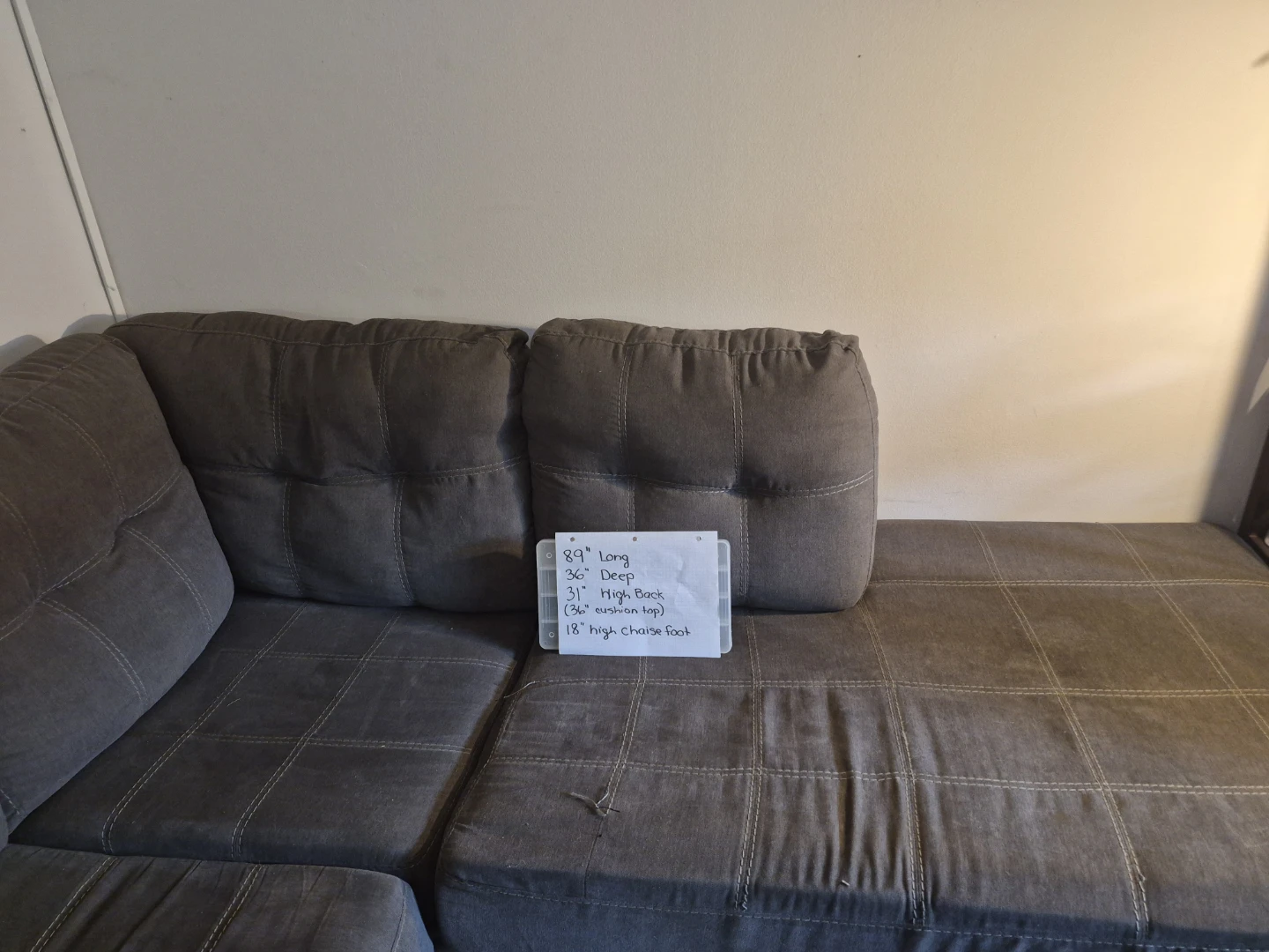 Grey sectional sofa with matching ottoman - photo 2