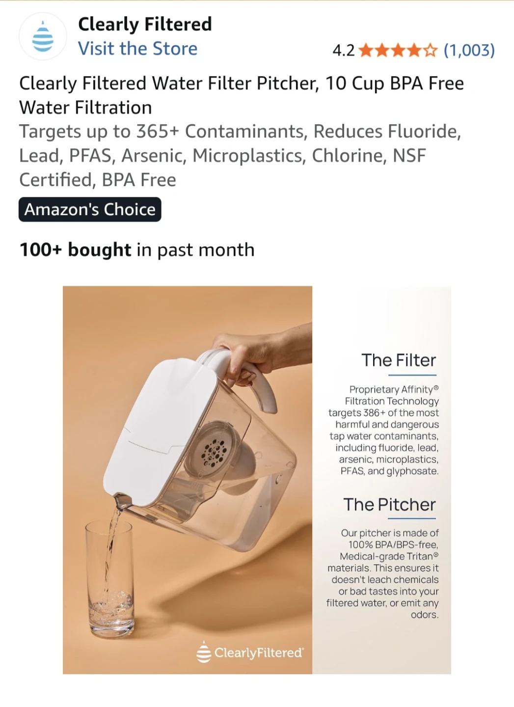 Clearly Filtered 10-Cup Water Pitcher - photo 3