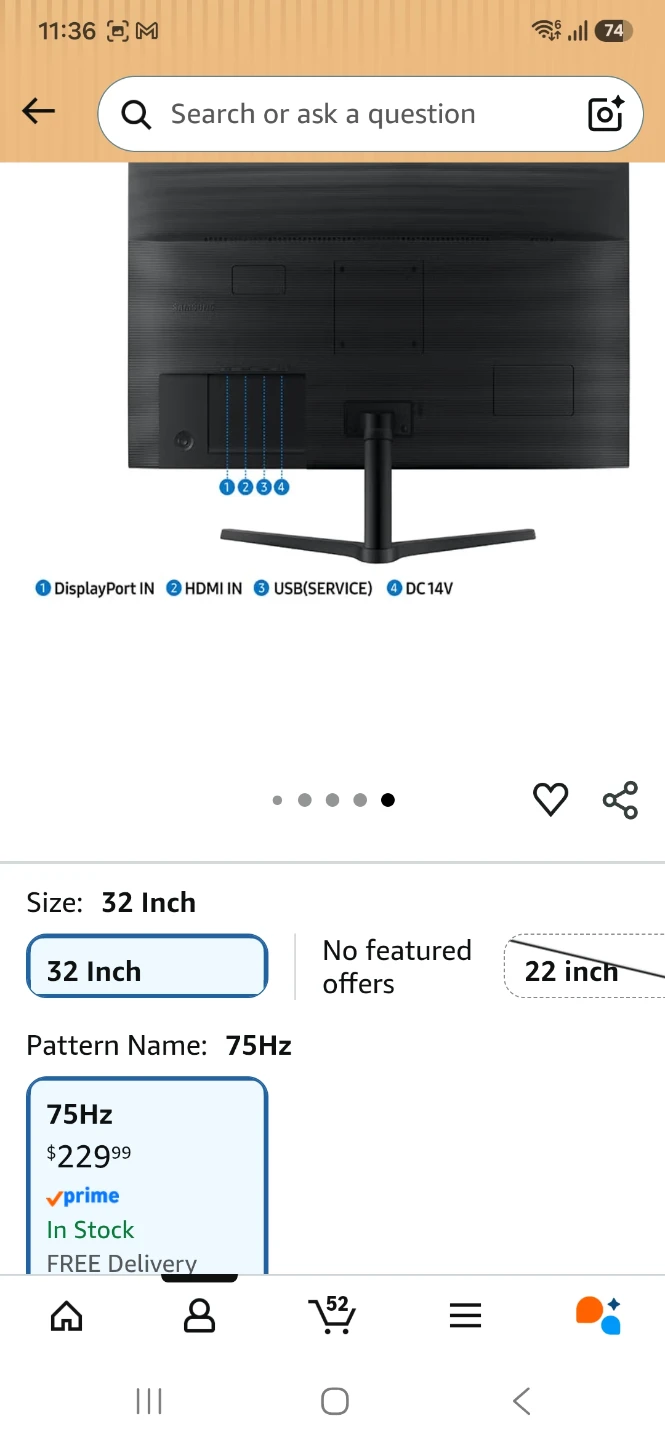 Samsung 32" FHD 75Hz LED Monitor - photo 5