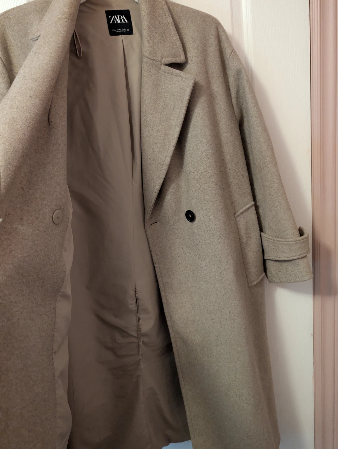 Zara Beige Wool Blend Coat - photo 2