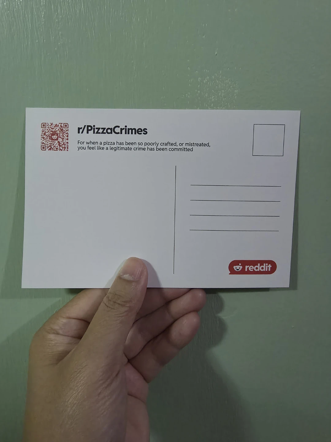 Reddit r/PizzaCrimes Postcard 🏈 - photo 2