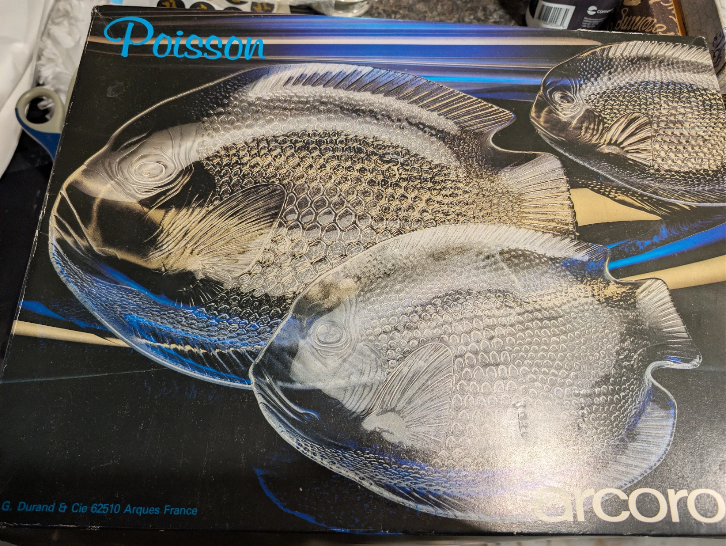 Arcoroc France Fish Shaped  Glass  Plates, Set of 6 - photo 4