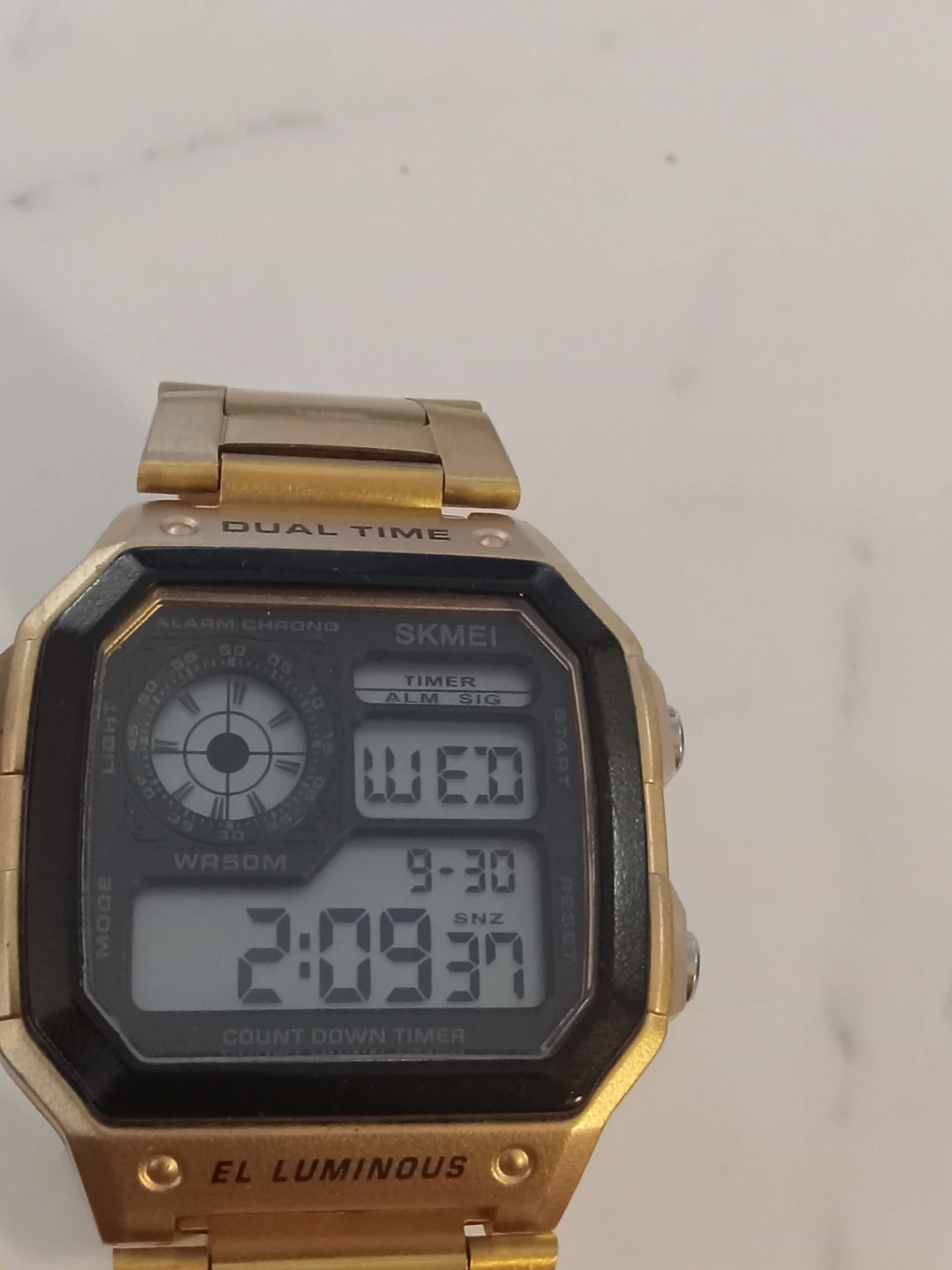 SKMEI Gold Tone Digital Dual Time Watch - photo 2