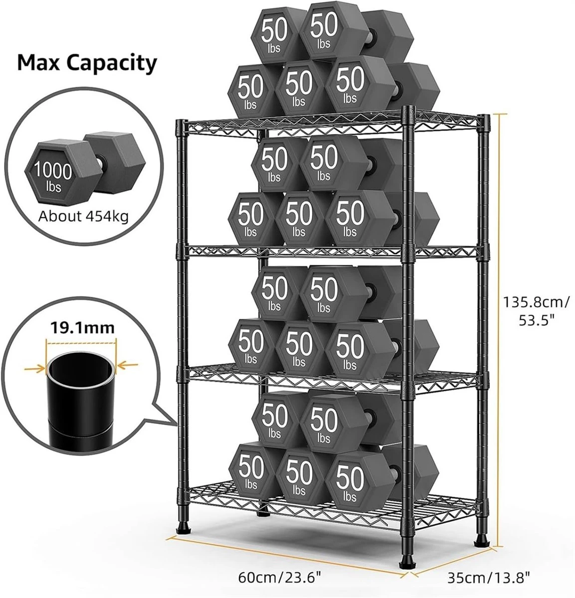 4-Tier Adjustable Metal Storage Shelving Unit - photo 2