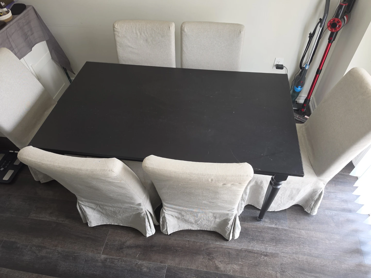 IKEA ROSENTORP Black Extendable Dining Table